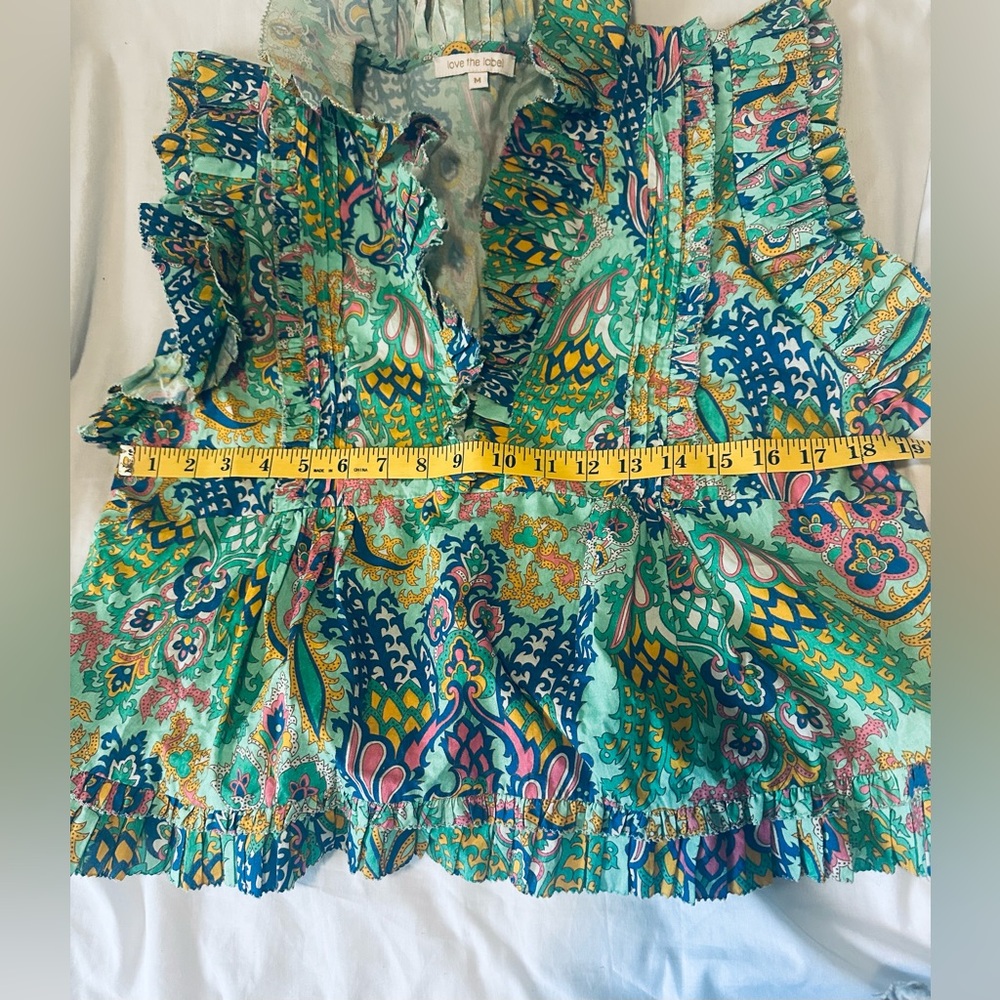 Love The Label Vibrant Paisley Ruffle Sleeve Blouse - Picture 5 of 8